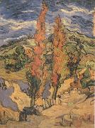 Vincent Van Gogh Two Poplars on a Road through the Hills (nn04) Sweden oil painting reproduction